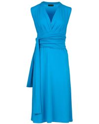 Conquista - Turquoise Jersey Empire Line Dress - Lyst