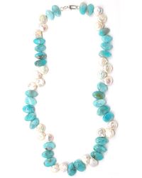 Shar Oke - Peruvian Amazonite & Freshwater Pearl Necklace - Lyst