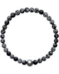 Ora Pearls - Aro Men's Tahitian Pearl & Snowflake Obsidian Bracelet - Lyst