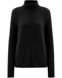 Peraluna - High Mock Neck Cashmere Blend Ribbed Knit Pullover - Lyst