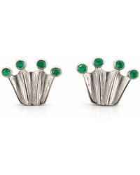 Pearl Code - Onyx Stud Earrings – Crown - Lyst