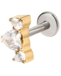 Vanhi - Curved Crystal Threadless Flat Back Titanium Cartilage Stud - Lyst