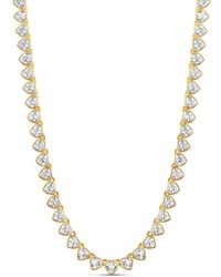 SHYMI - Bezel Set Heart Tennis Necklace - Lyst