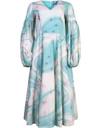 Manimekala Blue Star Swirl Midi Dress