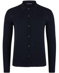 Paul James Knitwear - Extra Fine Merino Wool Cassius Polo Cardigan - Lyst