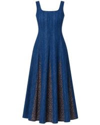 Charkha & Loom - Shop Artemis Handloom Denim Midi Dress Denim - Lyst