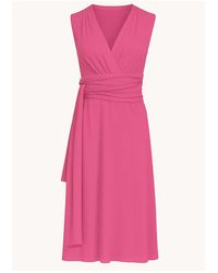 Conquista - Orchid Sleeveless Jersey Dress With Waist Tie - Lyst