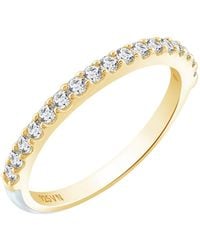 Diamonbliss - Embellished With Swarovski Half Carat Round Cut Half Eternity Ring - Lyst