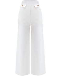 Peraluna - Marlene Trouser Button Detailed Knit Pants - Lyst