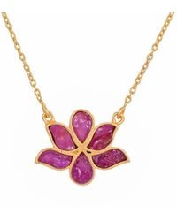 Opium Jewels - Water Lotus Necklace - Lyst