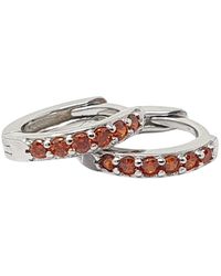Harfi - Garnet January Birthstone Small Huggie Hoops - Lyst