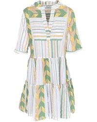 Haris Cotton - Button-Down A-Line Cotton Embroidered Dress Arrow - Lyst