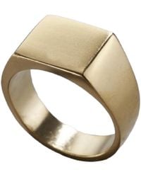 Posh Totty Designs - Yellow Gold Plated Chunky Signet Ring - Lyst