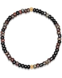 Nialaya - Wristband With Dark Miyuki Beads - Lyst