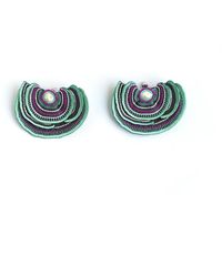 Nana Watanabe - Turkey Tail Layered Embroidered Earrings - Lyst