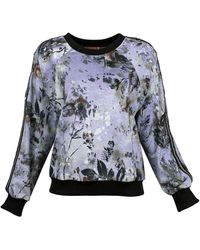 Lalipop Design - Floral Print Sweatshirt With Snap-Button Shoulder Detail - Lyst