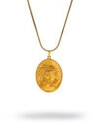 Ebru Jewelry - Golden Warrior Goddess Medallion Necklace - Lyst