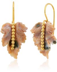 Milou Jewelry - Agate Leaf Earrings - Lyst