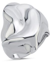 LINYA JEWELLERY - Shiny Hammered Big Ring Vintage Style - Lyst