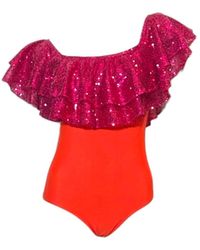 Julia Clancey - Rara Raspberry Tigre Sequin Swim Suit - Lyst