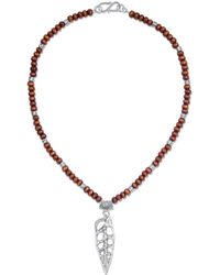 Arianne Delaney - Fragment Of A Shell Pendant Beaded Necklace Sterling - Lyst