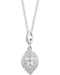 Lily Charmed - Sterling Lion Head Zodiac Charm Necklace - Lyst