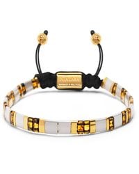 Nialaya - Bracelet With, Marbled Amber And Miyuki Tila Beads - Lyst