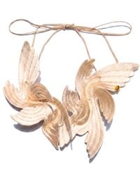 Nana Watanabe - Joy Bird Wing Sculptural Embroidered Statement Necklace - Lyst
