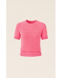 SACHA DRAKE - Eyelet Knit Top - Lyst