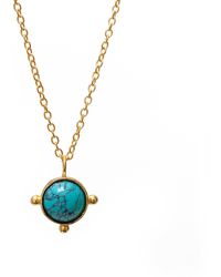 Mirabelle - Wheel Of Fortune Howlite Turquoise Pendant With Simple Chain - Lyst