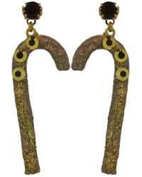 Vickisarge - Lemon Candy Cane Earrings - Lyst