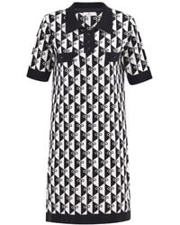 Peraluna - 100 Organic Cotton Polo Neck Jacquard Knitwear Mini Dress - Lyst