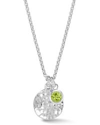 Dower & Hall - Hammered Disc & Peridot Array Pendant - Lyst