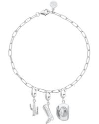 Lily Charmed - Sterling Cowboy Oval Link Charm Bracelet - Lyst