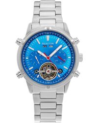 Heritor - Wilhelm Semi-Skeleton Bracelet Watch With Day And Date - Lyst