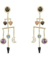 Lila Rasa - Multi Stone Balance Drop Earrings With 7Semi Precious Gemstone - Lyst