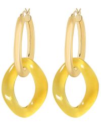 Gold & Honey - And Lucite Curb Link Drop Hoop Earrings - Lyst