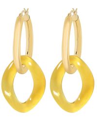 Gold & Honey - And Lucite Curb Link Drop Hoop Earrings - Lyst