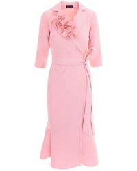 concept A trois - Powder Wrap Blazer Dress With Flowers - Lyst