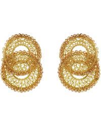 Lavish by Tricia Milaneze - Neutrals Amber & Minerva Duo Handmade Crochet Earrings - Lyst