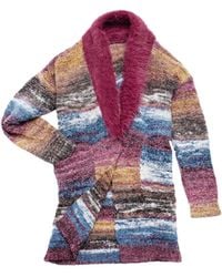 Saachi - Fur Collared Long Cardigan Sweater - Lyst