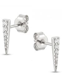 Spero London - Long Pave Dagger Stud Earrings Sterling - Lyst