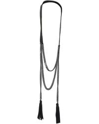 Metamorph - Extravagant Chain Аnd Leather Necklace - Lyst