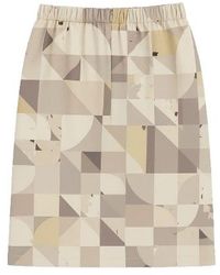 Conquista - A Line Print Skirt - Lyst
