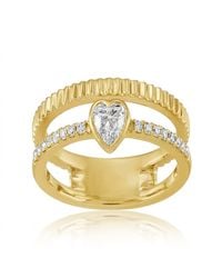 Artisan - 14K Bezel Heart Diamond Open Band Ring - Lyst