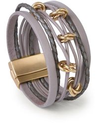 Saachi - Knotted Charm Leather Bracelet - Lyst