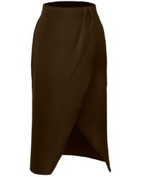 Smart and Joy - Minimalist Wrap Effect Satin Skirt - Lyst