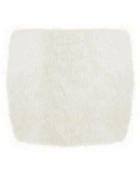 Miss Circle New York - Narla Ivory Low-Waisted Fur Mini Skirt - Lyst