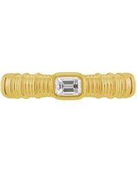 Artisan - 14K Emerald Cut Diamond Ribbed Band Ring - Lyst