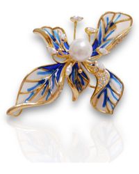 Ninemoo - Iris Bloom Pearl Brooch - Lyst